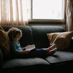 child on couch
