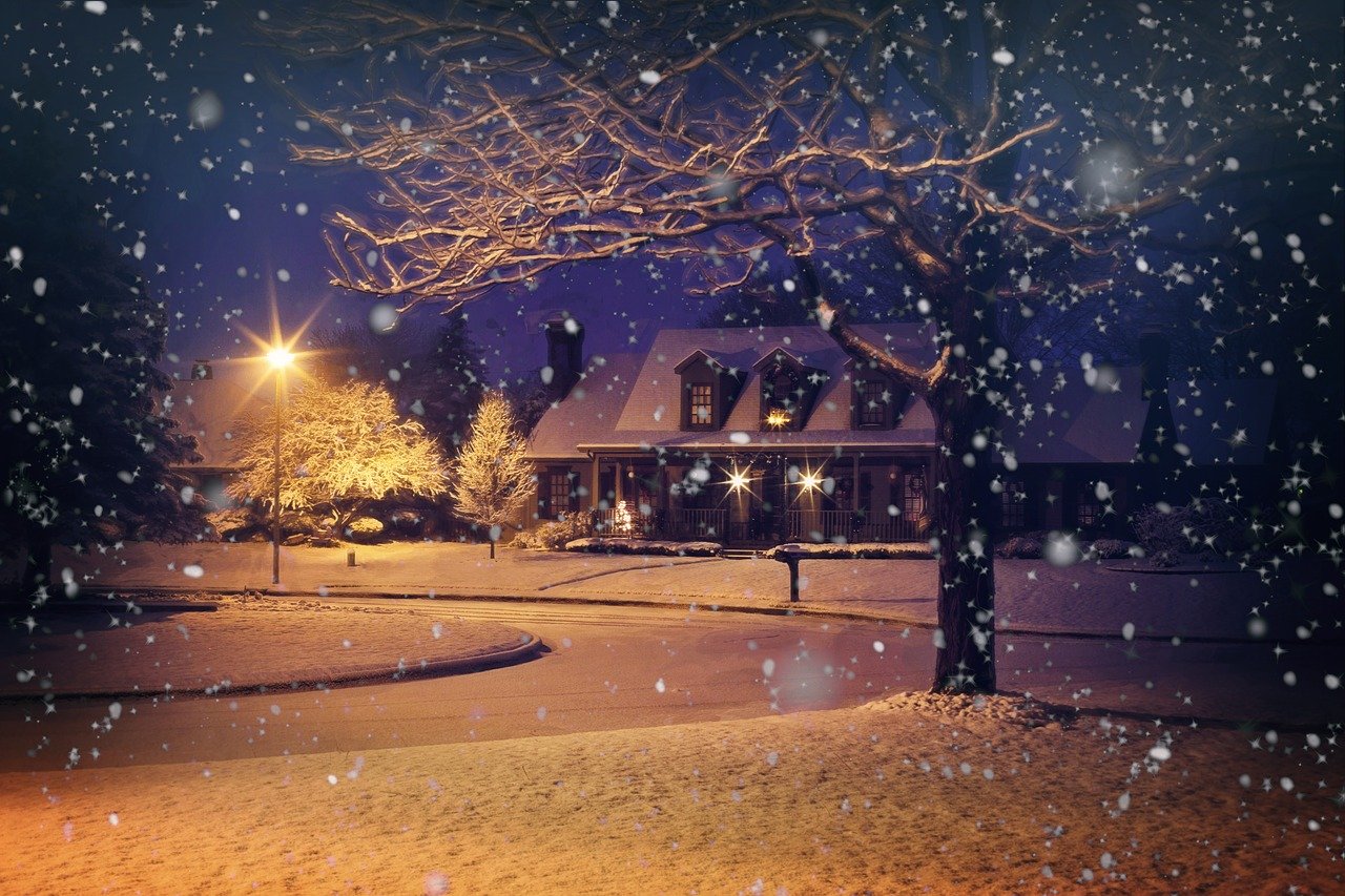 winter scene of house